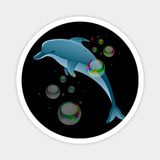 Cute and Funny Dolphin Fish with Bubbles Magnet